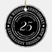 Décoration En Céramique Parties scintillant Argent Texte Et Coeurs Ornemen (Dos)