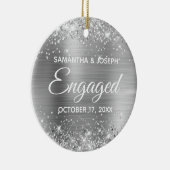 Décoration En Céramique Parties scintillant argentée et huile brillante en (Droite)