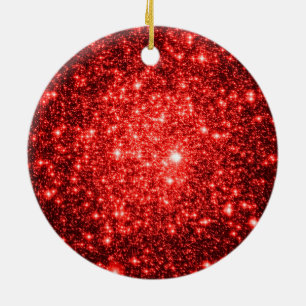 Décoration En Céramique parties scintillant astrale Arbre de Noël Rouge
