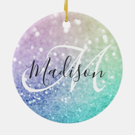 Décoration En Céramique Parties scintillant Bokeh Glamour Élégant (Dos)