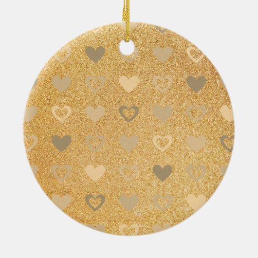 Décoration En Céramique parties scintillant / Coeurs or (Dos)