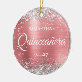 Décoration En Céramique Parties scintillant d'argent Coral Glam Quinceañer (Gauche)