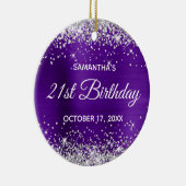 Décoration En Céramique Parties scintillant d'argent Indigo Foil 21e anniv (Droite)