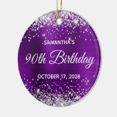 Décoration En Céramique Parties scintillant d'argent Purple Foil 90e anniv (Gauche)