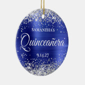 Décoration En Céramique Parties scintillant d'argent Sapphire bleu Quincea (Droite)