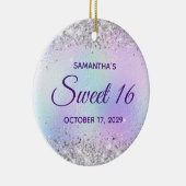 Décoration En Céramique Parties scintillant d'argent Turquoise Blue Foil S (Droite)