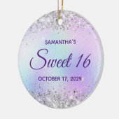 Décoration En Céramique Parties scintillant d'argent Turquoise Blue Foil S (Gauche)