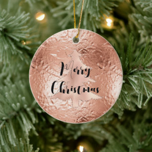 Décoration En Céramique Parties scintillant de Noël rose Gold Glam
