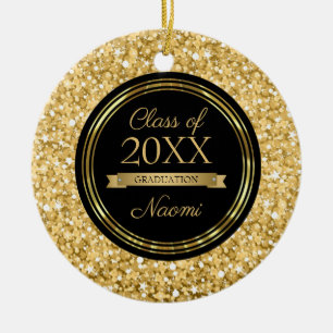 Décoration En Céramique Parties scintillant dorée