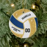 Décoration En Céramique Parties scintillant Faux Gold personnalisée, Volle<br><div class="desc">Volleyball Sport Joueur ornement de Noël prêt pour vous à personnaliser. Faites un merveilleux cadeau pour votre joueur de volley-ball, entraîneur, ventilateur, etc... 📌 La "ZONE BLEUE" peut être changée en n'importe quelle couleur que vous voulez en cliquant sur la zone de personnaliser. REMARQUE : SEULEMENT CHANGER LES ZONES MODÈLES...</div>