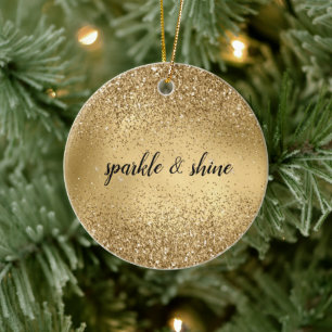 Décoration En Céramique Parties scintillant Gold Glam Sparkle Faux