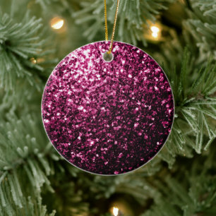 Décoration En Céramique Parties scintillant rose foncé brillant