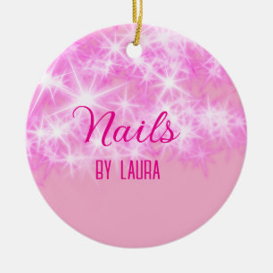 Décoration En Céramique Parties scintillant rose girly pastel ongles ajout