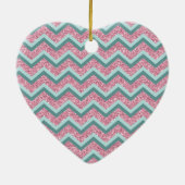 Décoration En Céramique Parties scintillant rose Motif ZigZag (Dos)