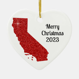 Décoration En Céramique Parties scintillant rouge étincelante Californie J