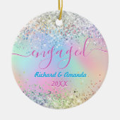 Décoration En Céramique Parties scintillant unicorne iridescente mignonne  (Devant)