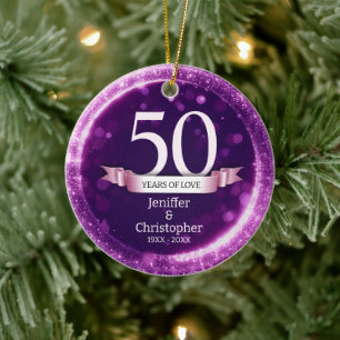 Décoration En Céramique Parties scintillant violette Modifier l'année Anni