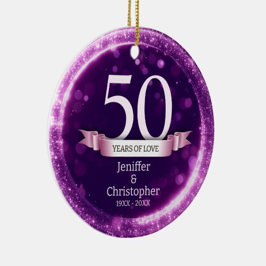 Décoration En Céramique Parties scintillant violette Modifier l'année Anni (Droite)