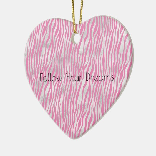 Décoration En Céramique Parties scintillant Zebra en argent rose (Gauche)