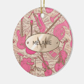 Décoration En Céramique Partition et instruments de musique rose/ivoire ID (Gauche)