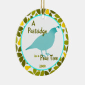 Décoration En Céramique Partridge dans un arbre à poires - Année personnal (Droite)
