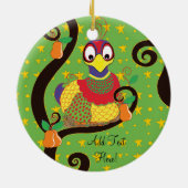 Décoration En Céramique Partridge de l'ornement de Noël Personnaliser (Dos)