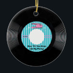Décoration En Céramique Party Time 45 rpm Record<br><div class="desc">Round ceramic ornament with an image of a 45 rpm record with a 50s-style record label. Record label reads "Party Time." Song title is "Bop 'Til You Drop (At My Party)." The back is black with optional text. See the entire Nifty 50s Ornament collection in the SPECIAL TOUCHES | Party...</div>