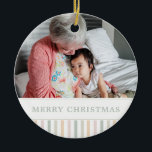 Décoration En Céramique Pastel coloré Arc-en-ciel moderne grand-parent<br><div class="desc">Des couleurs pastel amusantes avec des lignes modernes propres font de ces ornements photo des cadeaux personnalisés pour grands-parents!</div>