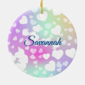 Décoration En Céramique Pastel Falling Hearts Personnalisé (Dos)