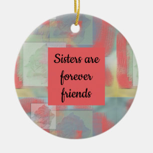 Décoration En Céramique Pastel Victorien Rose Floral Soeurs Sont Pour Touj