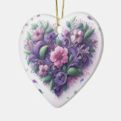 Décoration En Céramique Pastels Scrolly Heart Ornament (Gauche)