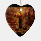Décoration En Céramique Patch Scarecrow Citrouille Patch Heart Ornament (Droite)