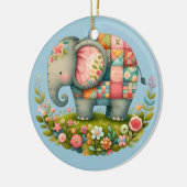 Décoration En Céramique Patchwork Elephant Floral Meadow Charm (Gauche)