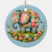 Décoration En Céramique Patchwork Elephant Floral Meadow Charm (Dos)