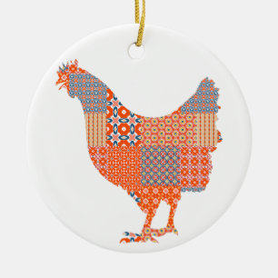Décoration En Céramique Patchwork Motif Picket ferme animal