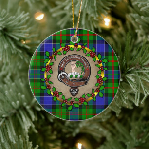 Décoration En Céramique Paterson Badge & Tartan Noël personnalisé