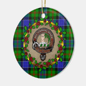 Décoration En Céramique Paterson Badge & Tartan Noël personnalisé (Gauche)