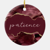 Décoration En Céramique Patience Mot inspirant Bourgogne Rouge Agate (Dos)