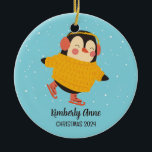 Décoration En Céramique Patinage sur glace Pingouin Noël Snowy Vacances d'<br><div class="desc">Belle caricature animale pour enfants et enfants. Parfait pour la première fête de Noël en famille. Vous pouvez customiser le texte pour n'importe quelle occasion.</div>