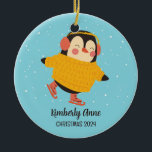 Décoration En Céramique Patinage sur glace Pingouin Noël Snowy Vacances d'<br><div class="desc">Belle caricature animale pour enfants et enfants. Parfait pour la première fête de Noël en famille. Vous pouvez customiser le texte pour n'importe quelle occasion.</div>