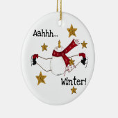 Décoration En Céramique Patinage sur glace Snowman Keepsaké Ornament (Droite)