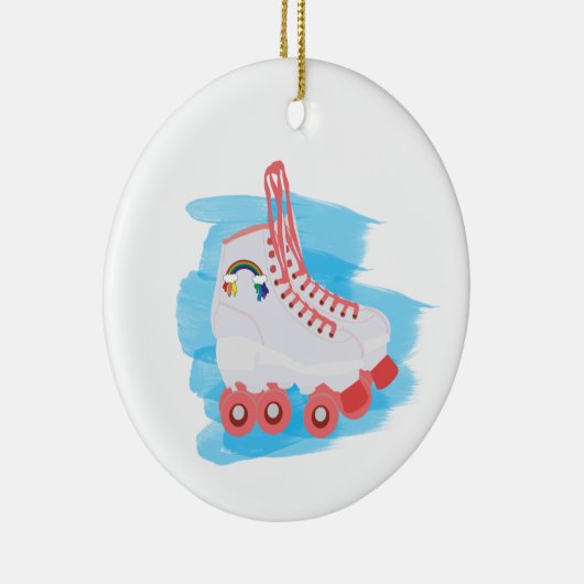 Décoration En Céramique Patins à rouleaux avec éclaboussure d'aquarelle (Droite)