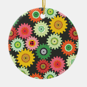 Décoration En Céramique Patterned Gears
