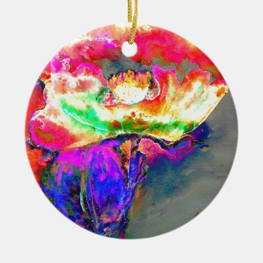 Décoration En Céramique Pavot jaune (Devant)