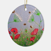 Décoration En Céramique Pavots et abeilles (Gauche)