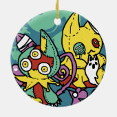 Décoration En Céramique Paw-sitively Frightful | Monstrous Cats Halloween  (Dos)