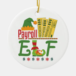 Décoration En Céramique Payroll Elf Noël commis de paye Gestionnaire