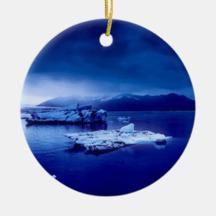 Décoration En Céramique Paysage bleu d'Islande