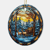 Décoration En Céramique Paysage de Noël style vitrail (Gauche)