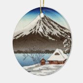 Décoration En Céramique Paysage d'hiver avec la vue du mont Fuji (Gauche)
